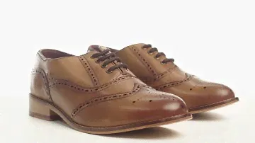 LADIES GS HANA TAN OXFORD BROGUE - GOODWIN SMITH