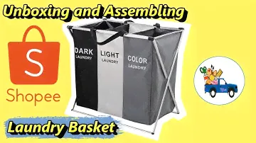 Unboxing and Assembling Laundry Basket bought from Shopee I Shopee Find I Laundry Basket