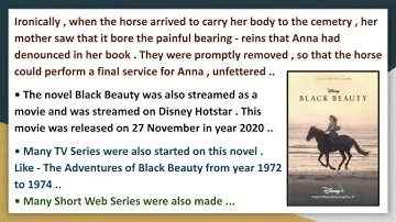 Power Point Presentation  -  Black Beauty ..