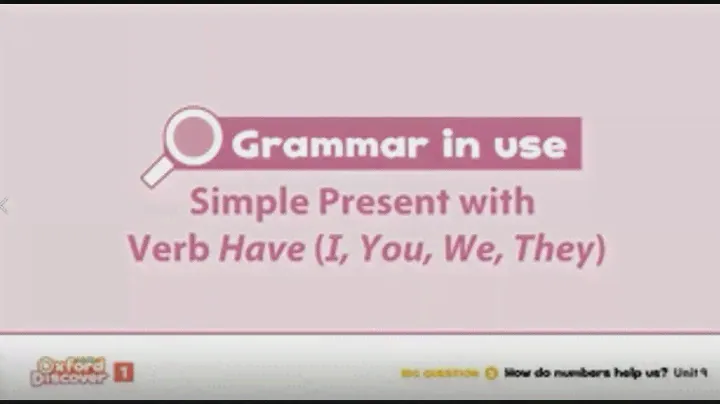 SIMPLE PRESENT TENSE Oxford Discover 1 Unit 9 Grammar in Use