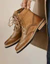 British Style Vintage Brogue Oxford Boots for Women