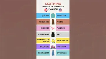 CLOTHING British vs American English Vocabulary Know the Differences!  #englishvocab #britishenglish