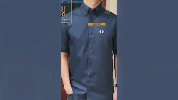 FRED PERRY SHORT SLEEVE OXFORD SHIRT IN NAVY | Duy Hoàng Authentic