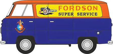Oxford Diecast NFDE011 N Scale 1957-1970 Ford Thames 400E Cargo Van - Assembled -- Fordson (blue, orange, yellow)