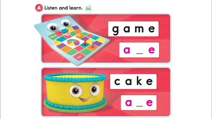 Oxford Phonics World student book level 3 - long vowels - disc 1 - unit 1 - long a - ame ake - game